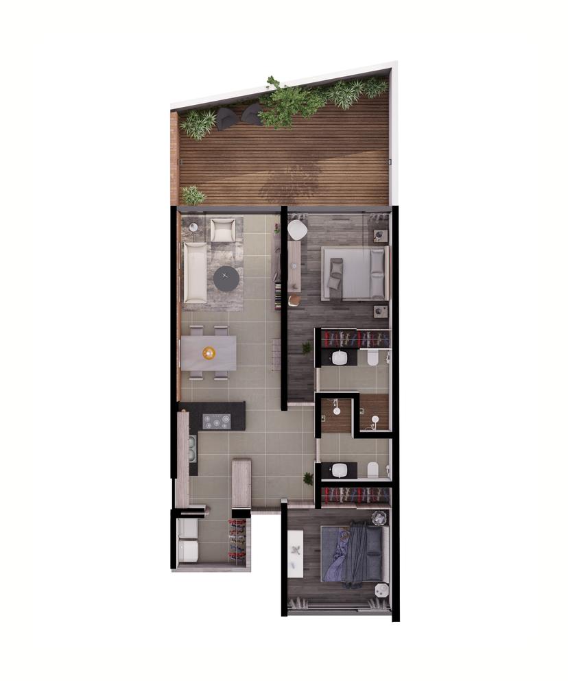 DEPARTAMENTO DE 2 RECÁMARAS EN CD GRANJA - CITÁ 🌳 2