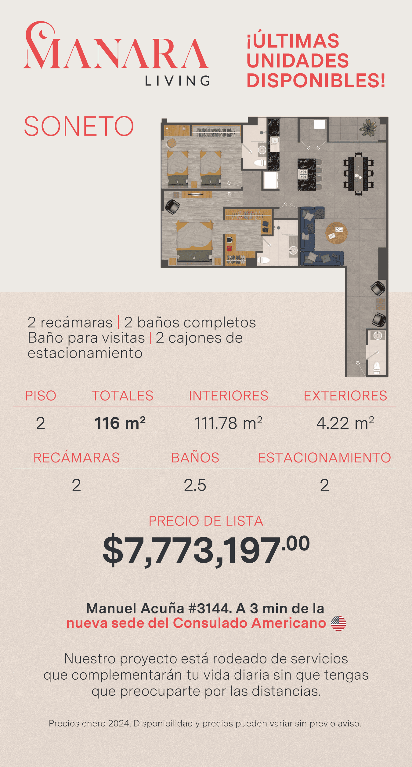DEPARTAMENTO DE 2 RECÁMARAS EN MONRAZ 😮‍💨
