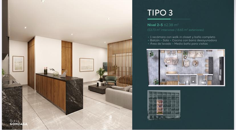 ESPECTACULAR LOFT EN JARDINES DE GPE-ELEVA GONZÁGA 2